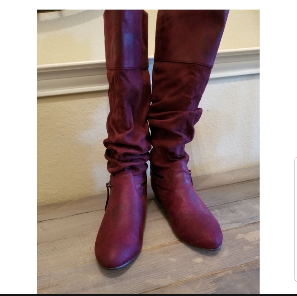 Slouchy knee high boots